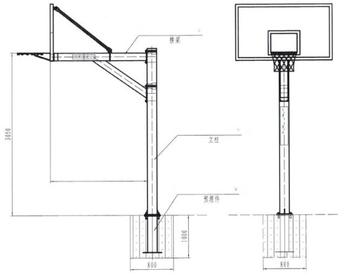篮球架标准尺寸图安装指南（让你的篮球场地更专业）